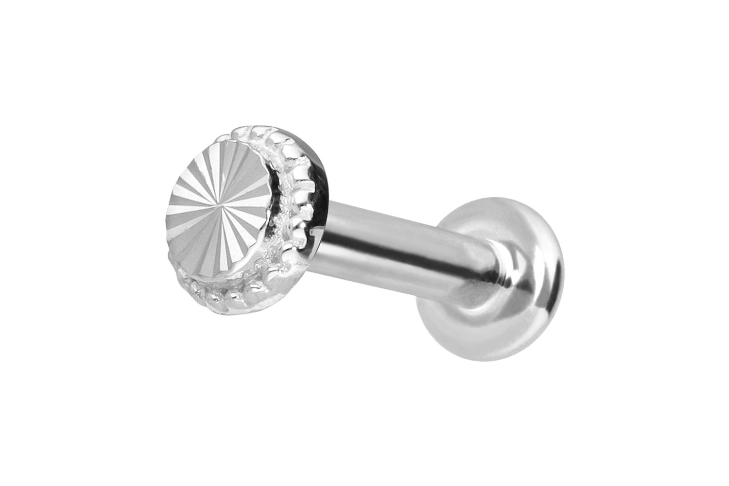14 Karat Gold Labret Piercing mit Push Fit DISC